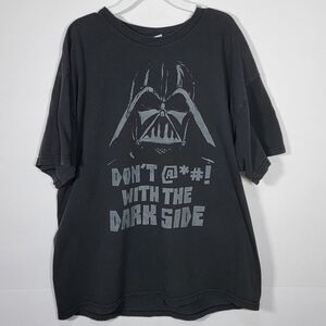 Vtg Star Wars Don't @*#! F**K With The Dark Side T-Shirt Mens Size XL Black